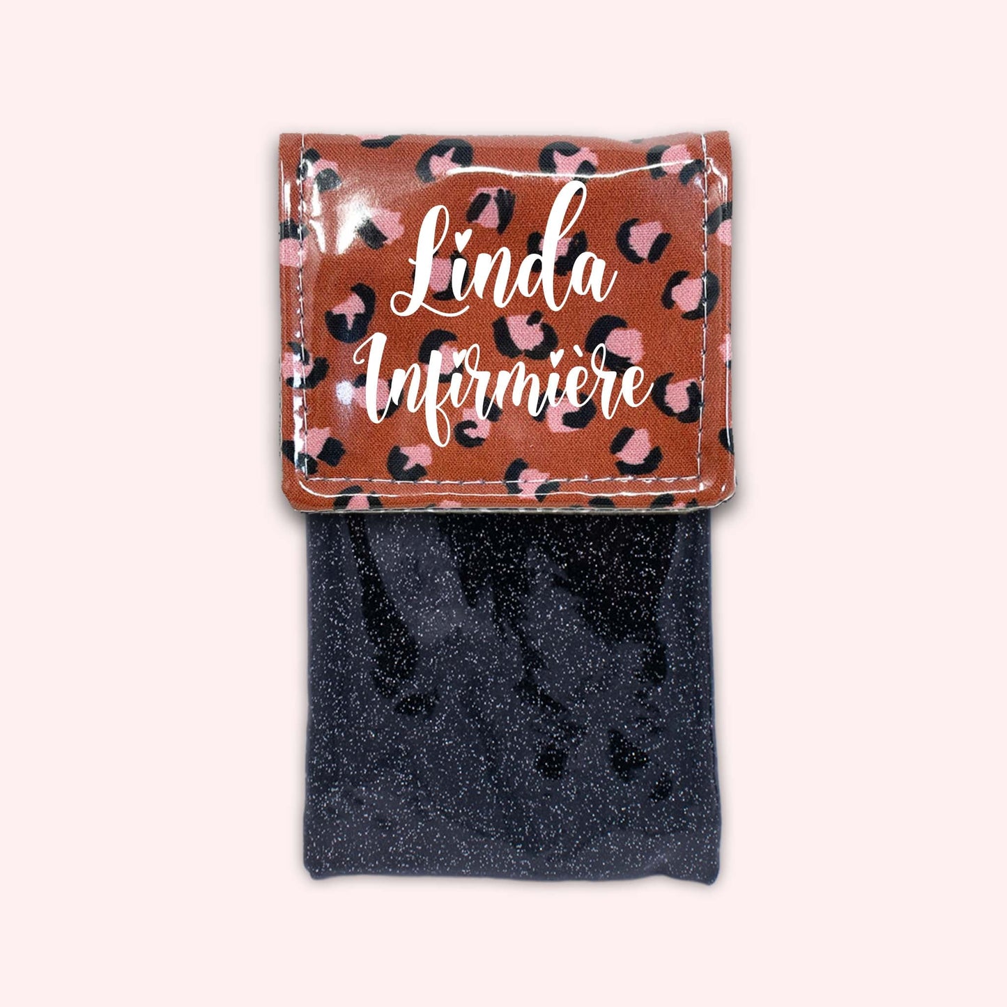 Pochette aimantée Léopard Brique
