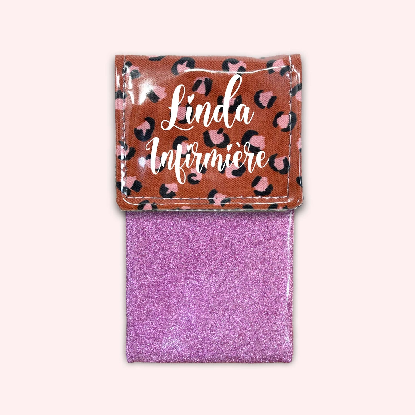 Pochette aimantée Léopard Brique