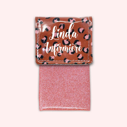Pochette aimantée Léopard Brique