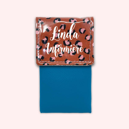 Pochette aimantée Léopard Brique