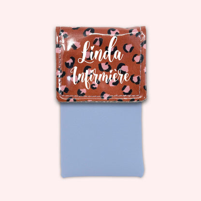 Pochette aimantée Léopard Brique