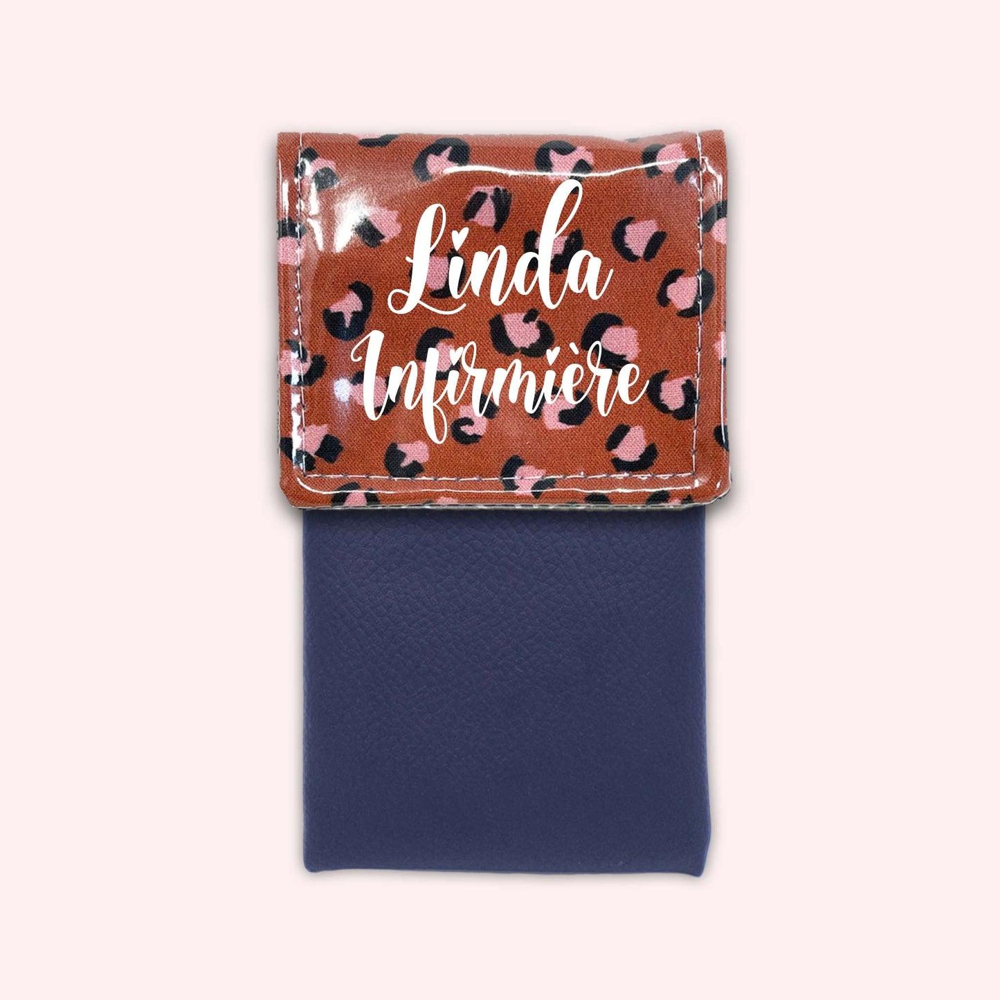 Pochette aimantée Léopard Brique
