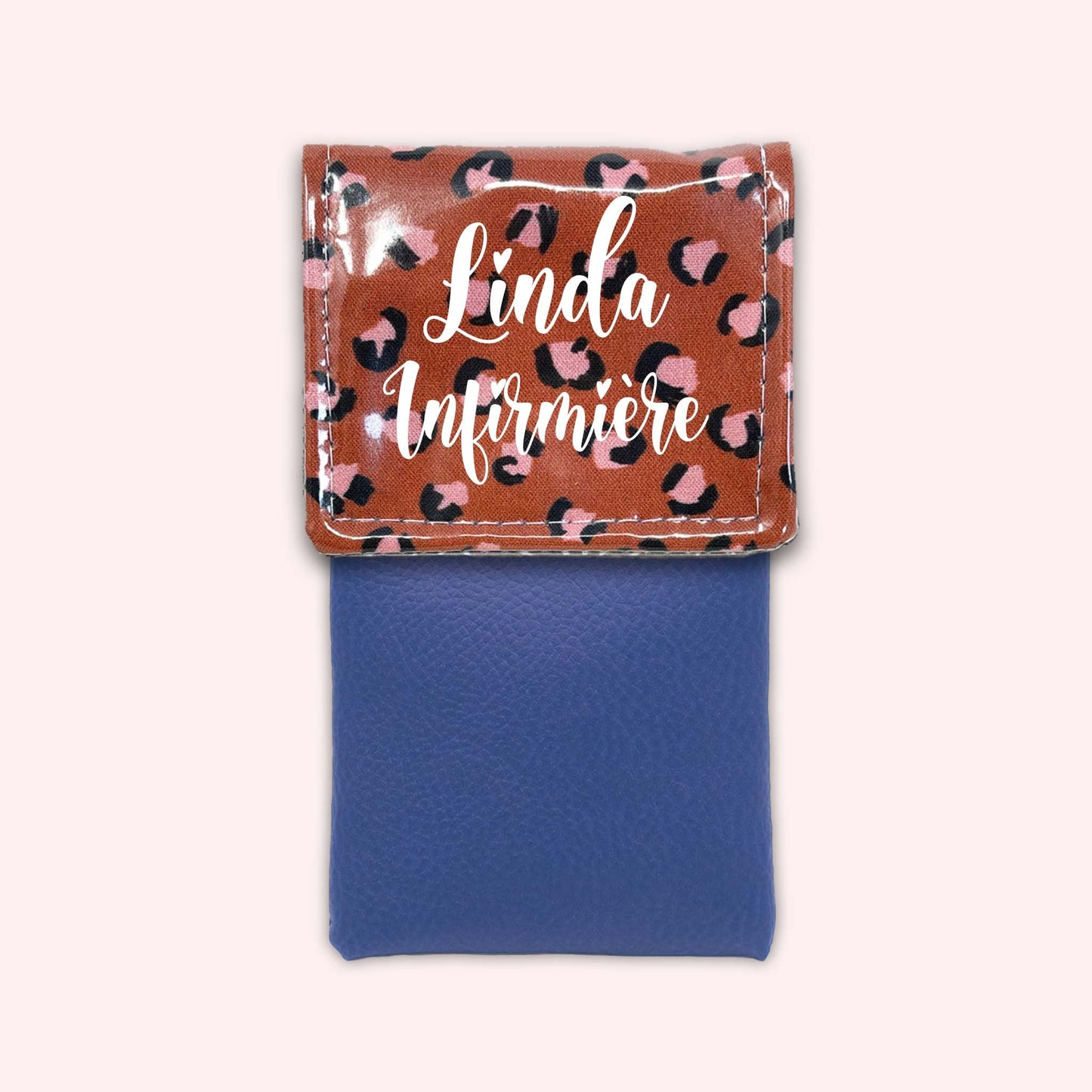 Pochette aimantée Léopard Brique