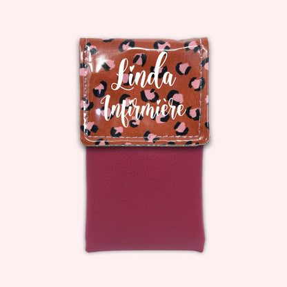 Pochette aimantée Léopard Brique