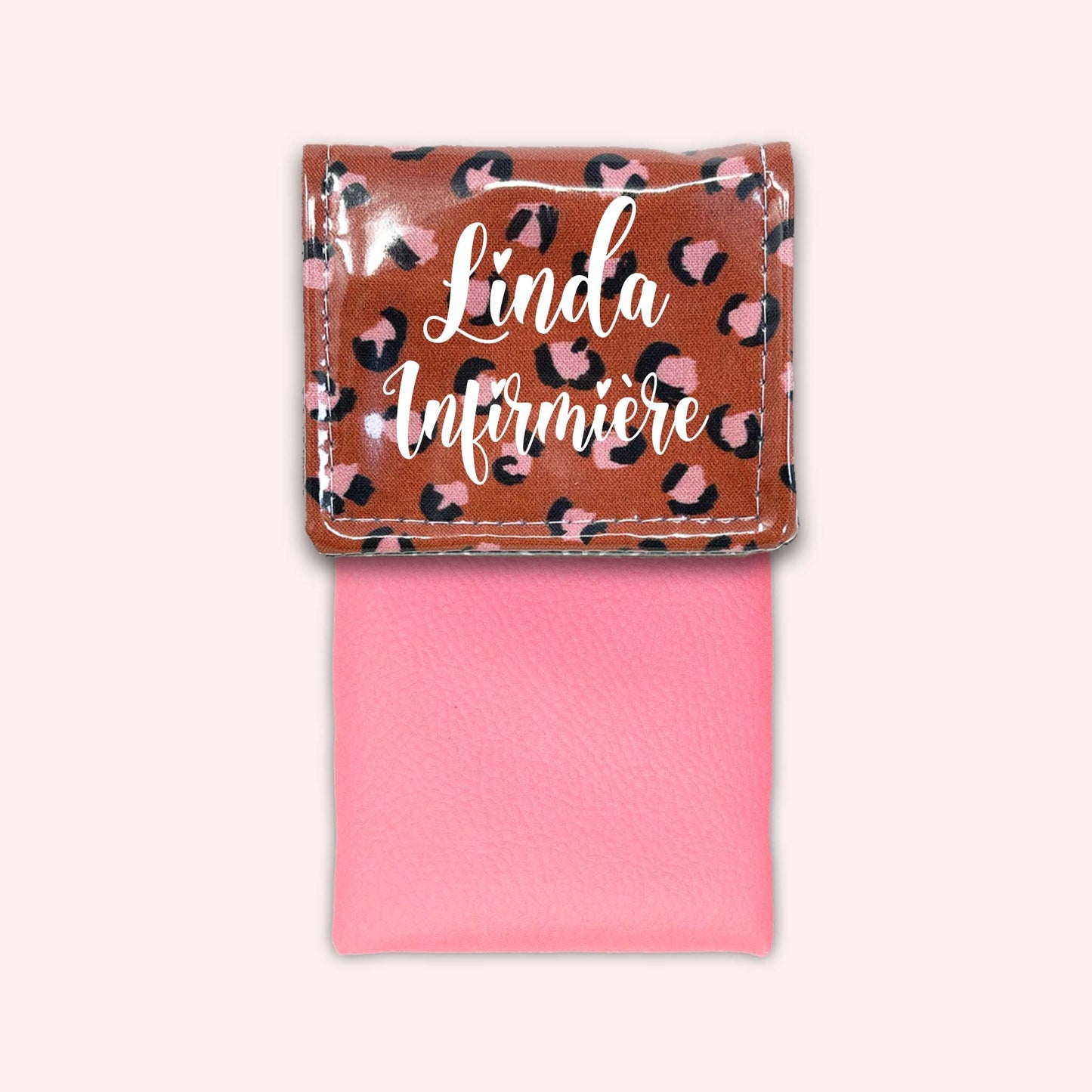 Pochette aimantée Léopard Brique