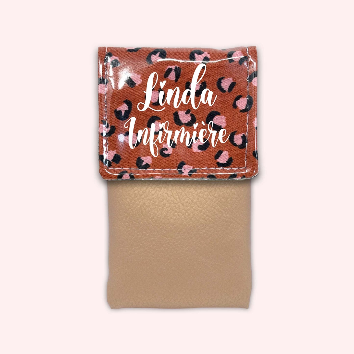 Pochette aimantée Léopard Brique