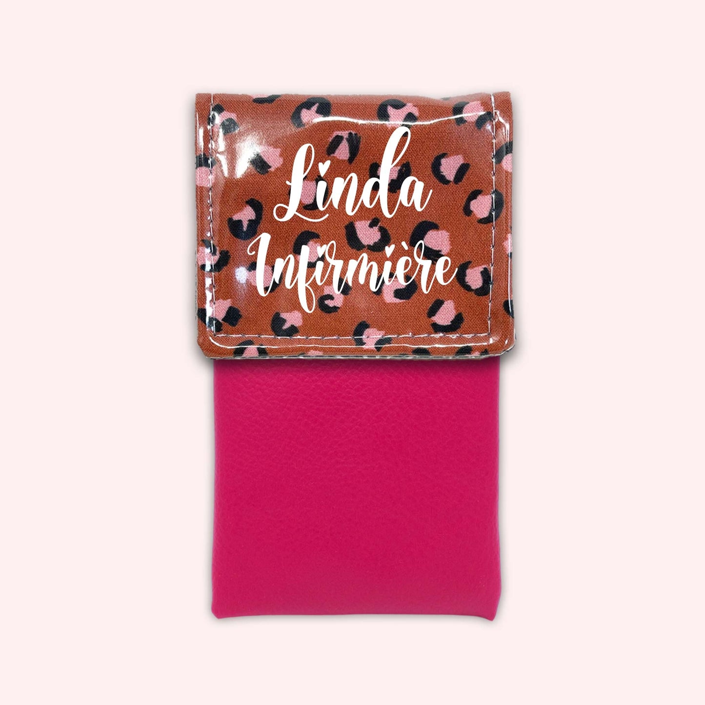 Pochette aimantée Léopard Brique