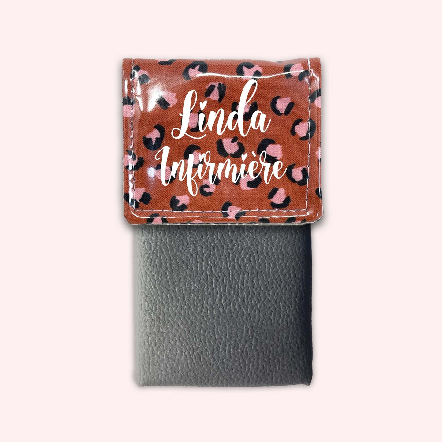 Pochette aimantée Léopard Brique