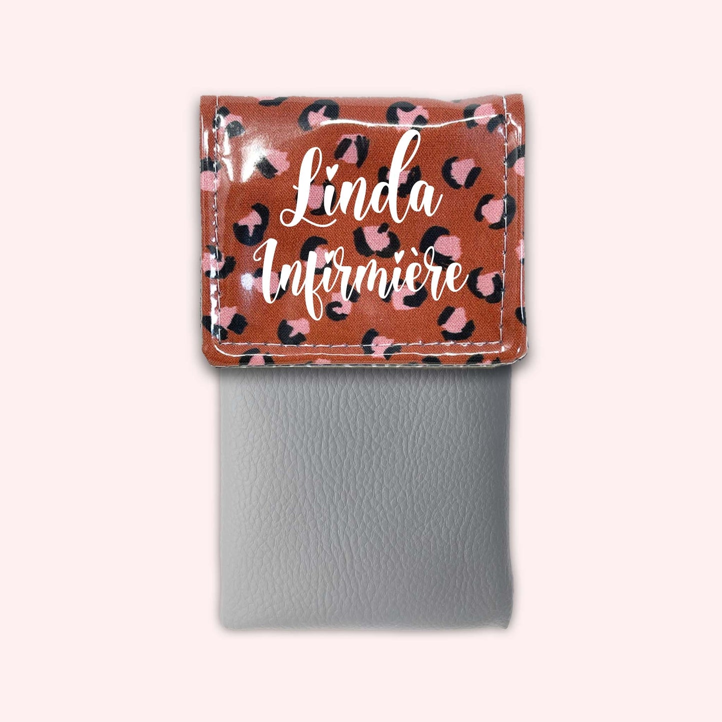 Pochette aimantée Léopard Brique