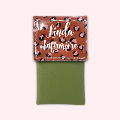 Pochette aimantée Léopard Brique