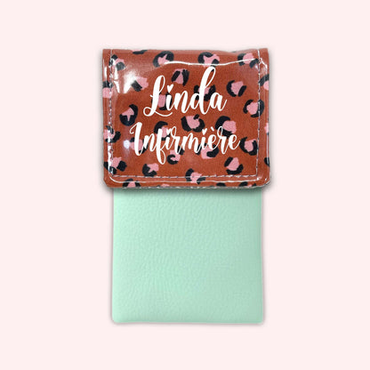 Pochette aimantée Léopard Brique