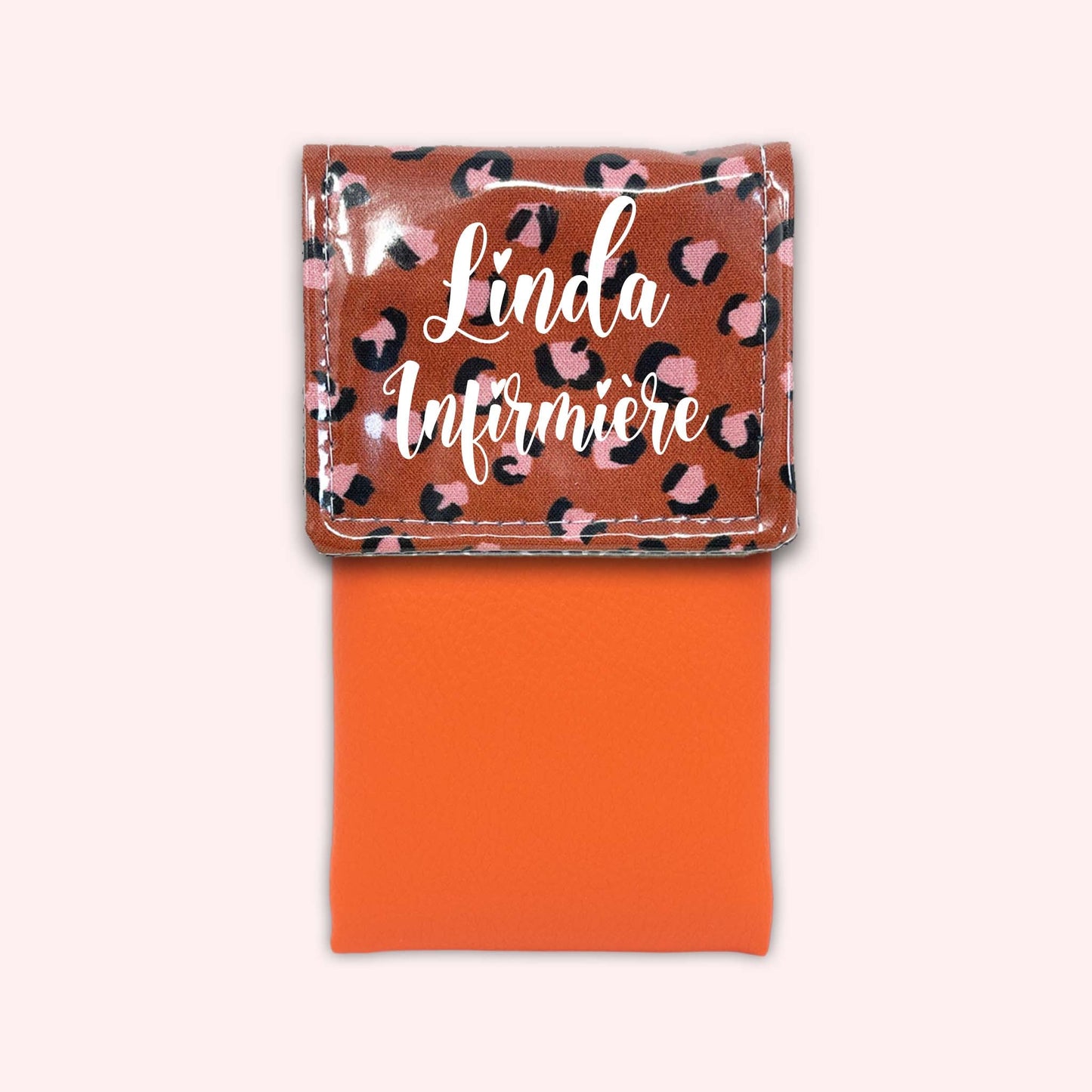 Pochette aimantée Léopard Brique