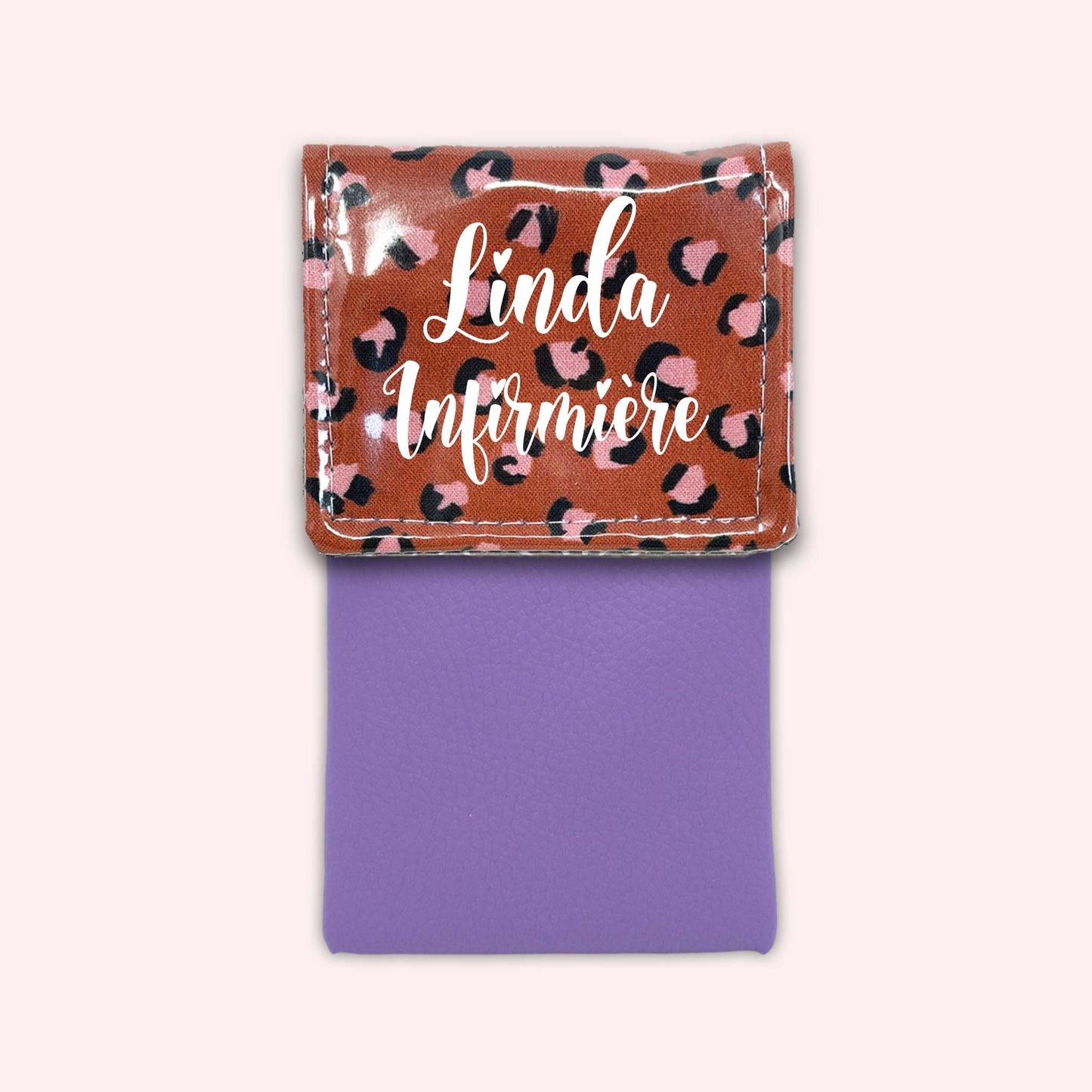 Pochette aimantée Léopard Brique