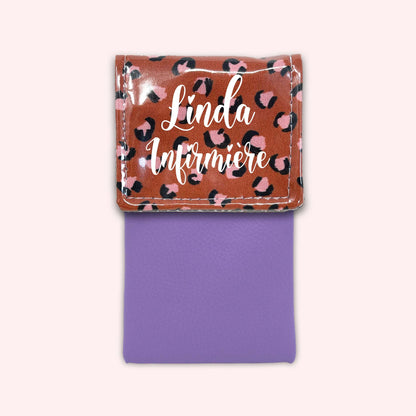 Pochette aimantée Léopard Brique