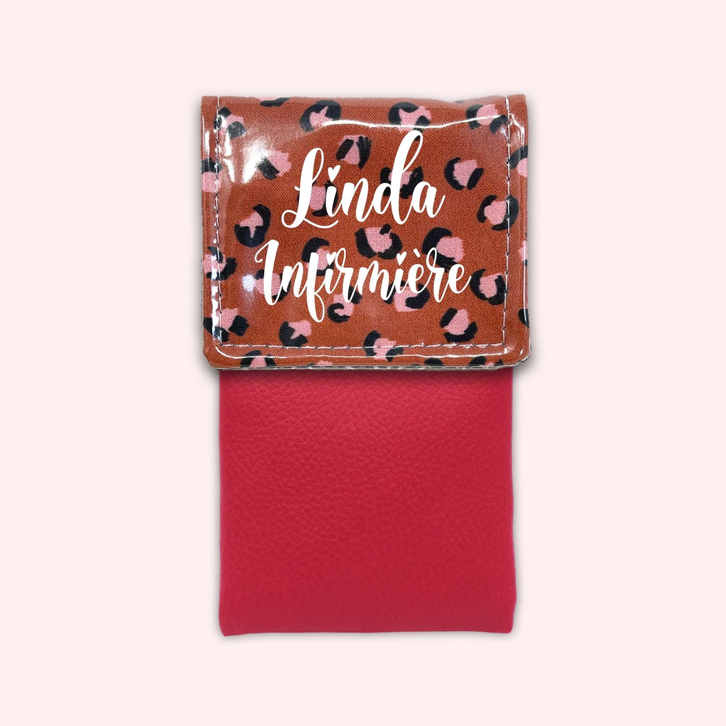 Pochette aimantée Léopard Brique
