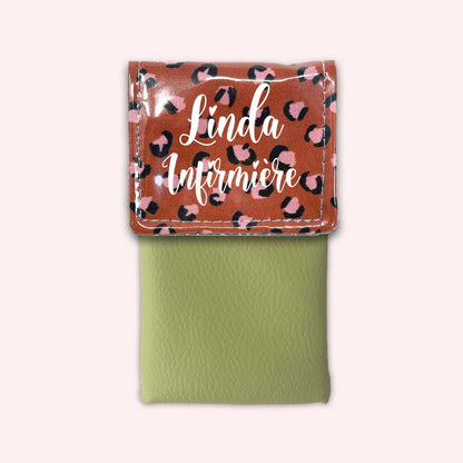 Pochette aimantée Léopard Brique