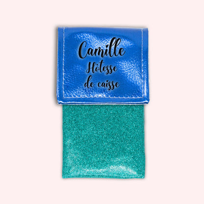 Metallic Blue Magnetic Pouch