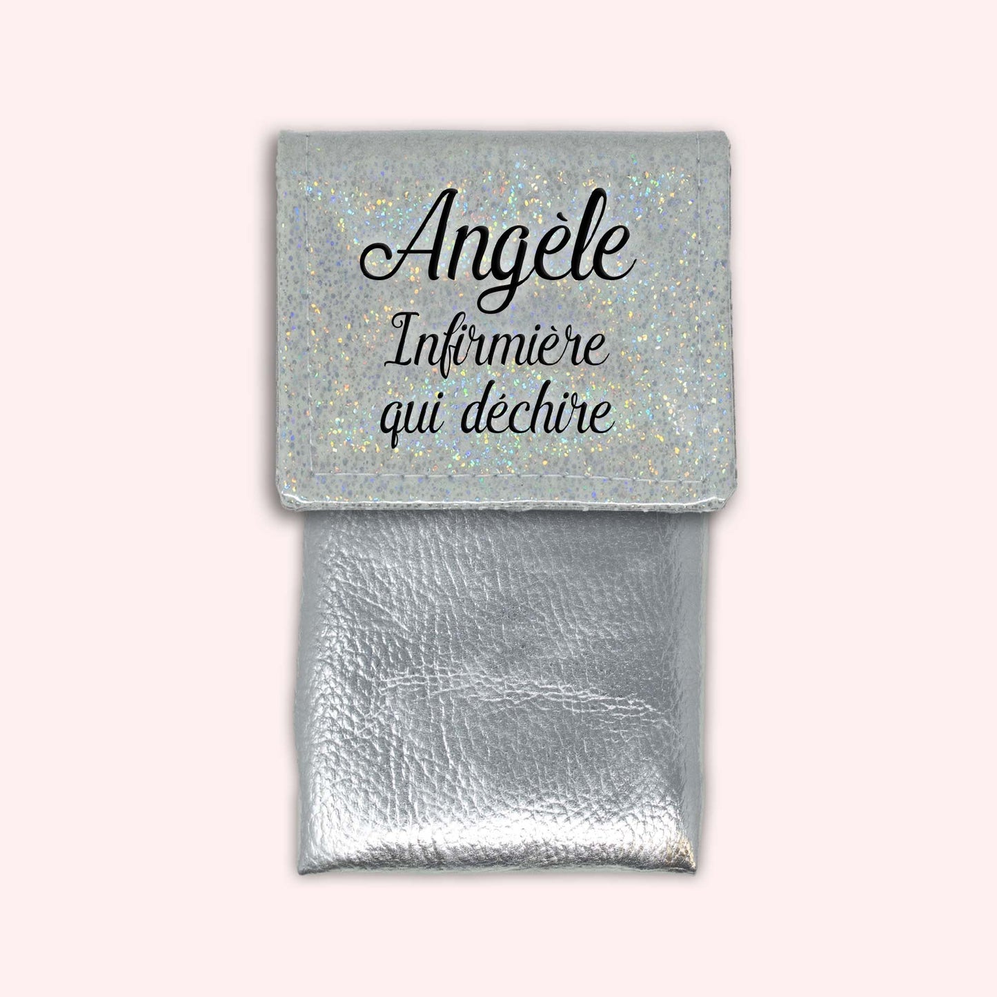 Misty White Disco Magnetic Pouch