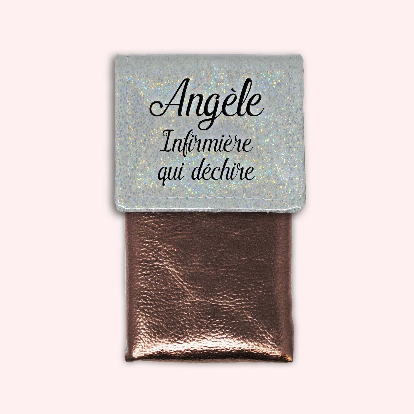 Misty White Disco Magnetic Pouch