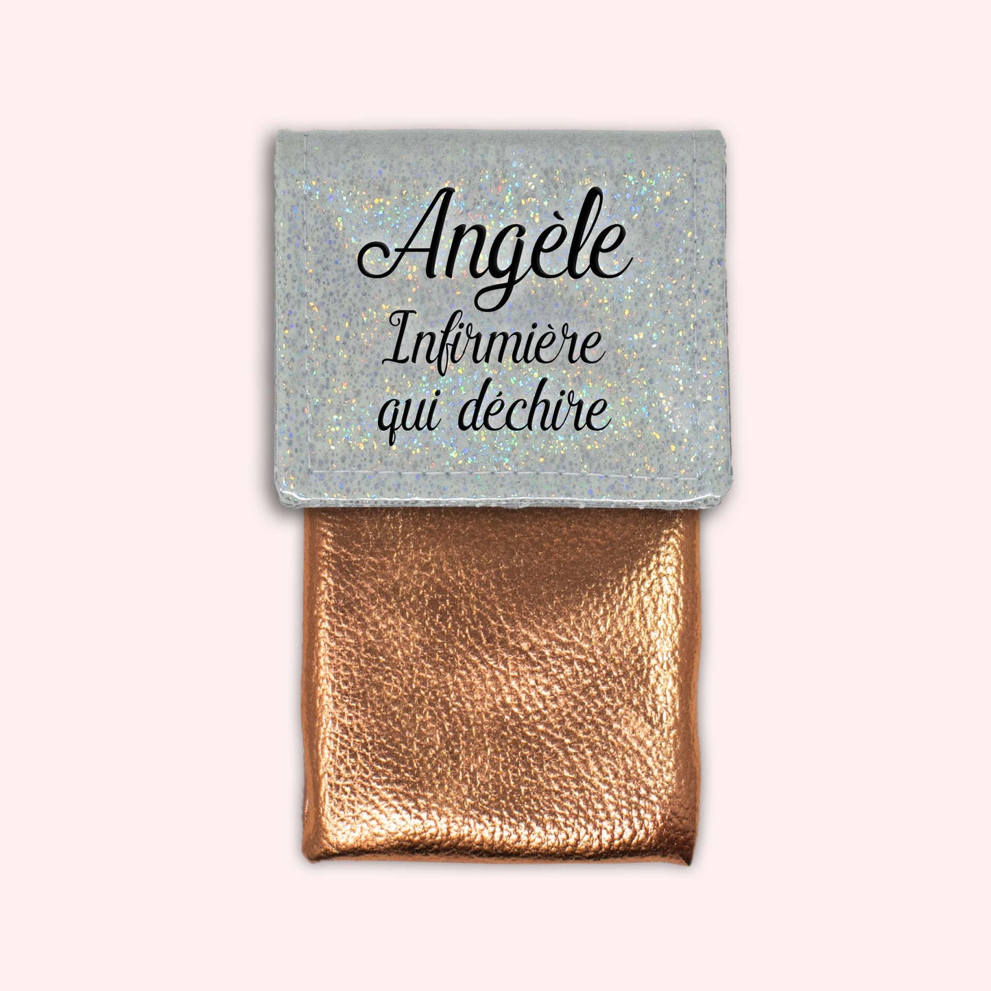 Misty White Disco Magnetic Pouch