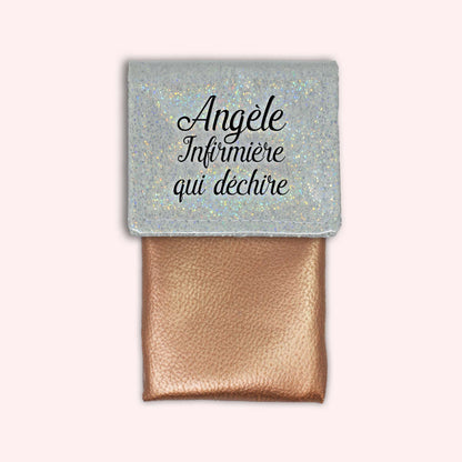 Misty White Disco Magnetic Pouch