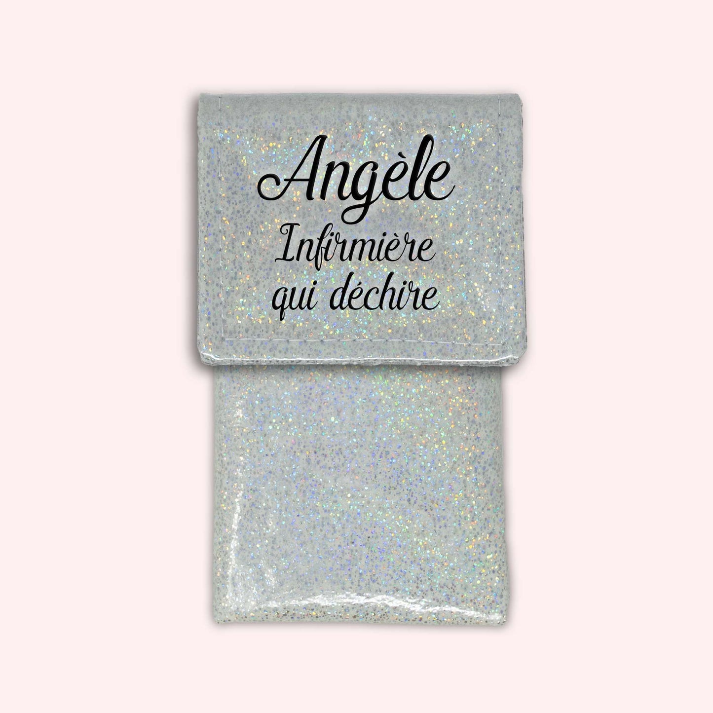 Misty White Disco Magnetic Pouch