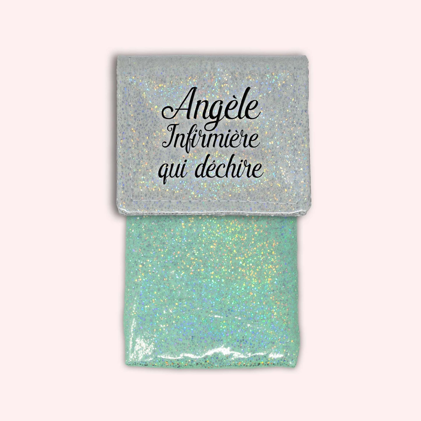 Misty White Disco Magnetic Pouch