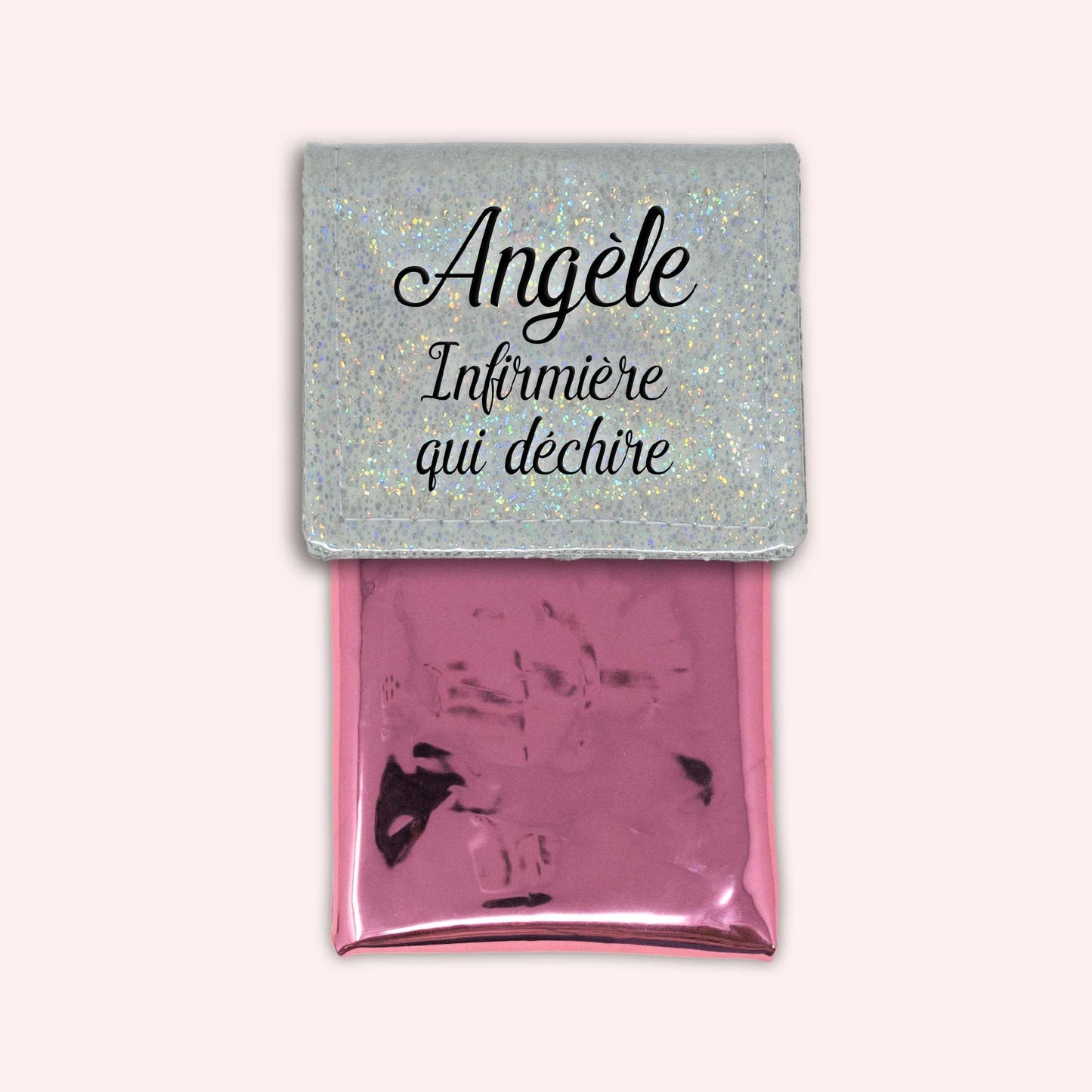 Misty White Disco Magnetic Pouch