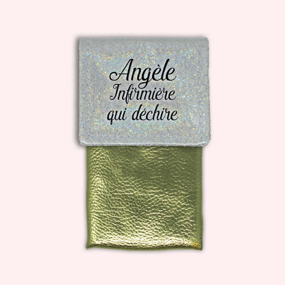 Misty White Disco Magnetic Pouch