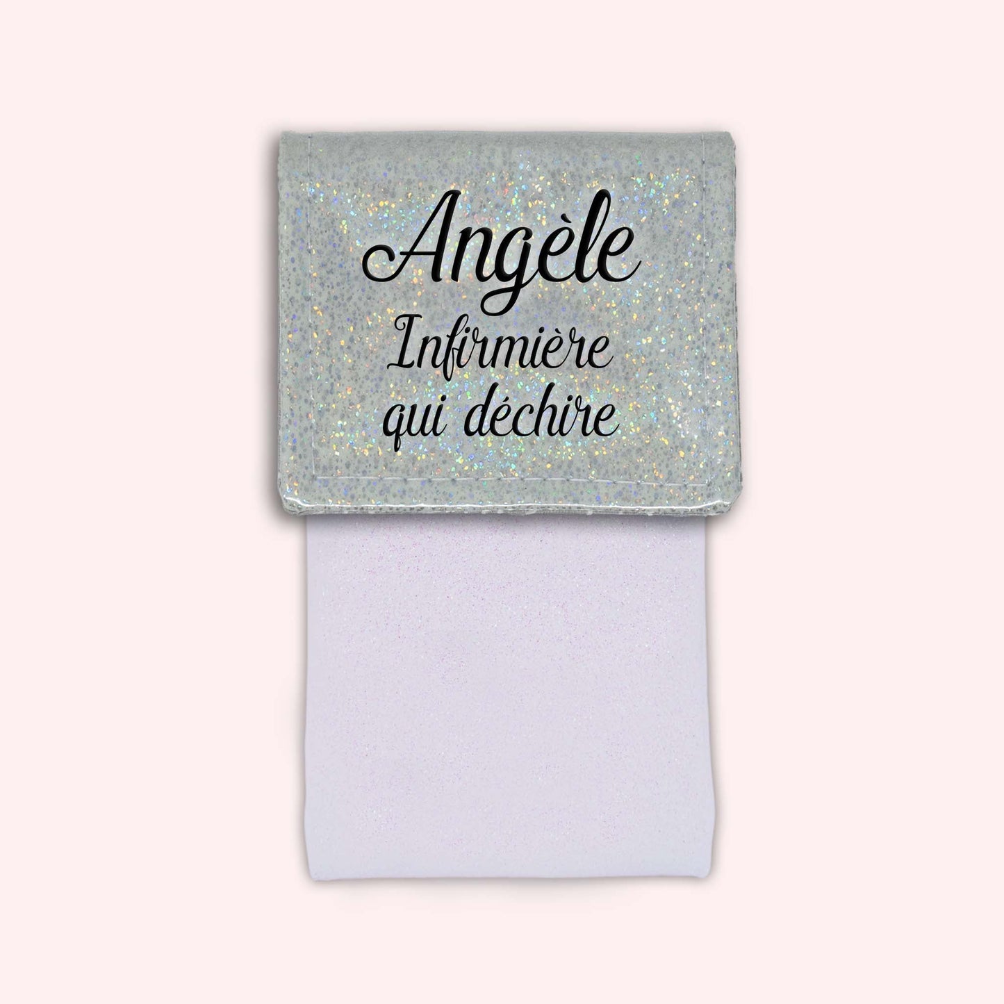 Misty White Disco Magnetic Pouch