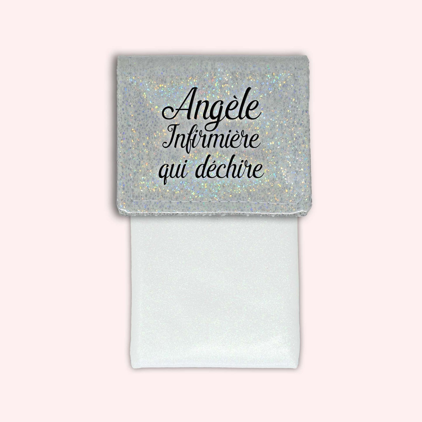 Misty White Disco Magnetic Pouch