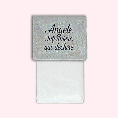 Misty White Disco Magnetic Pouch