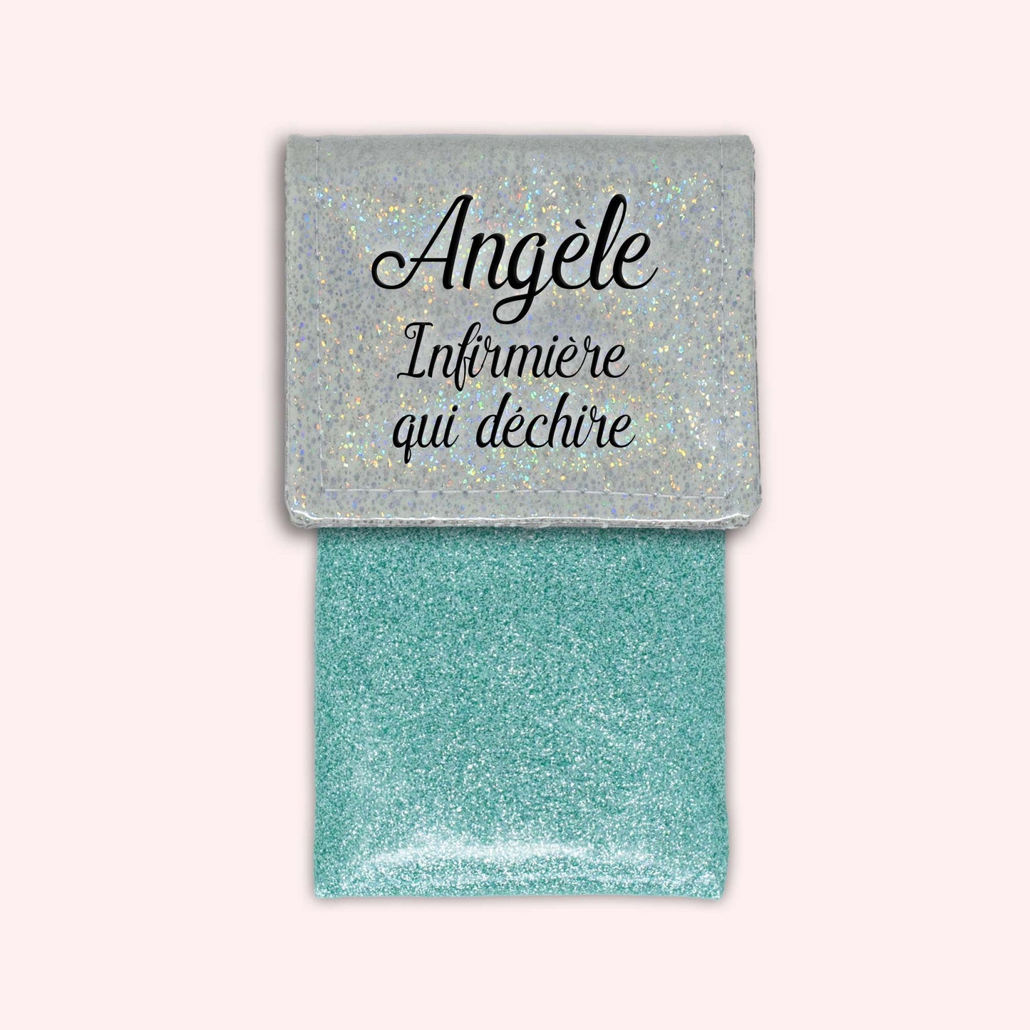 Misty White Disco Magnetic Pouch