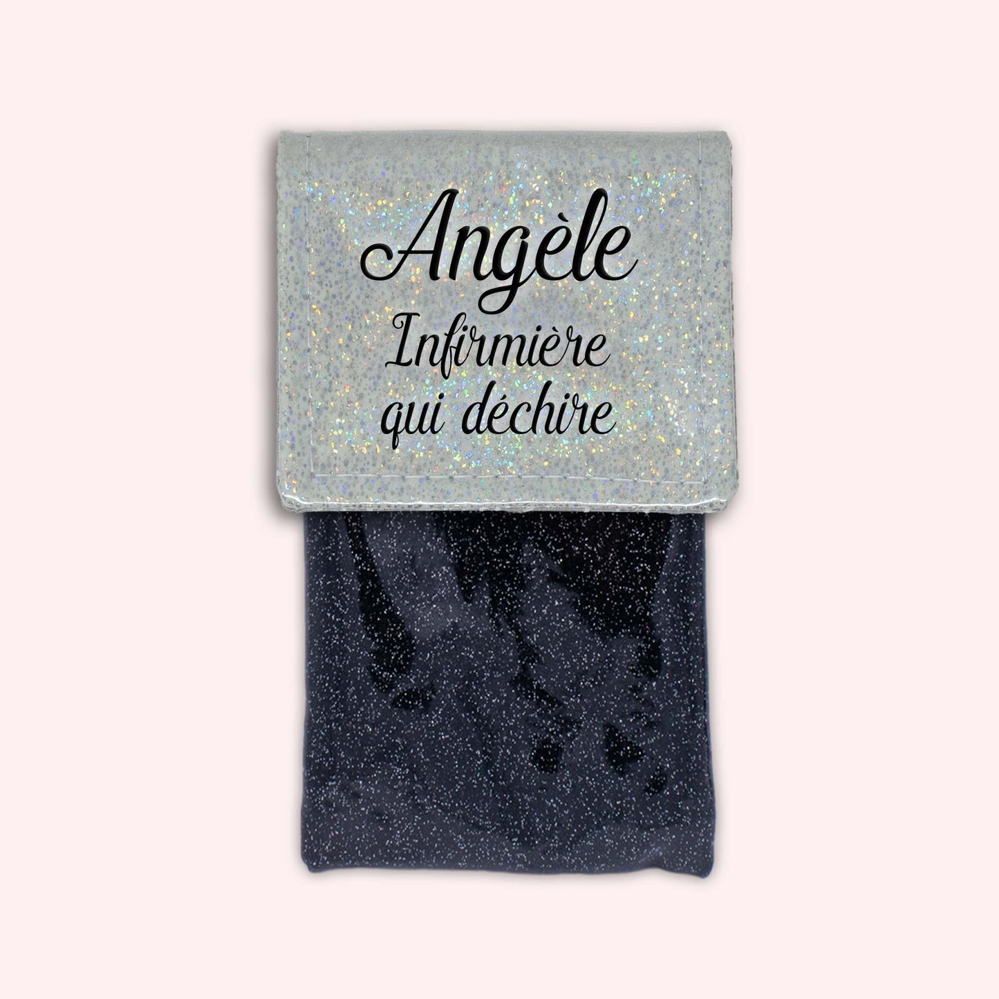 Misty White Disco Magnetic Pouch