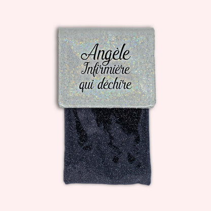 Misty White Disco Magnetic Pouch
