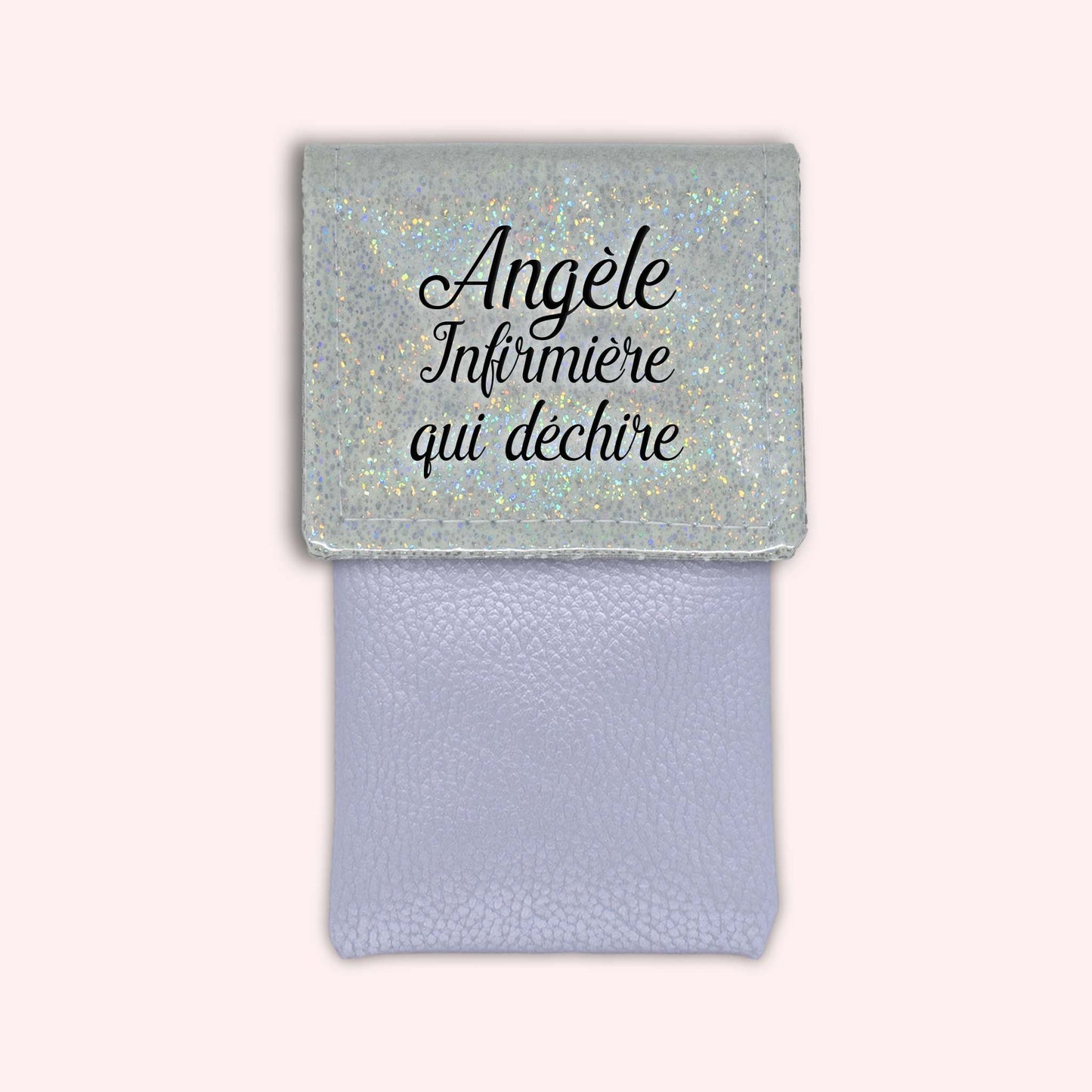 Misty White Disco Magnetic Pouch