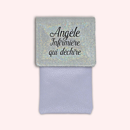 Misty White Disco Magnetic Pouch