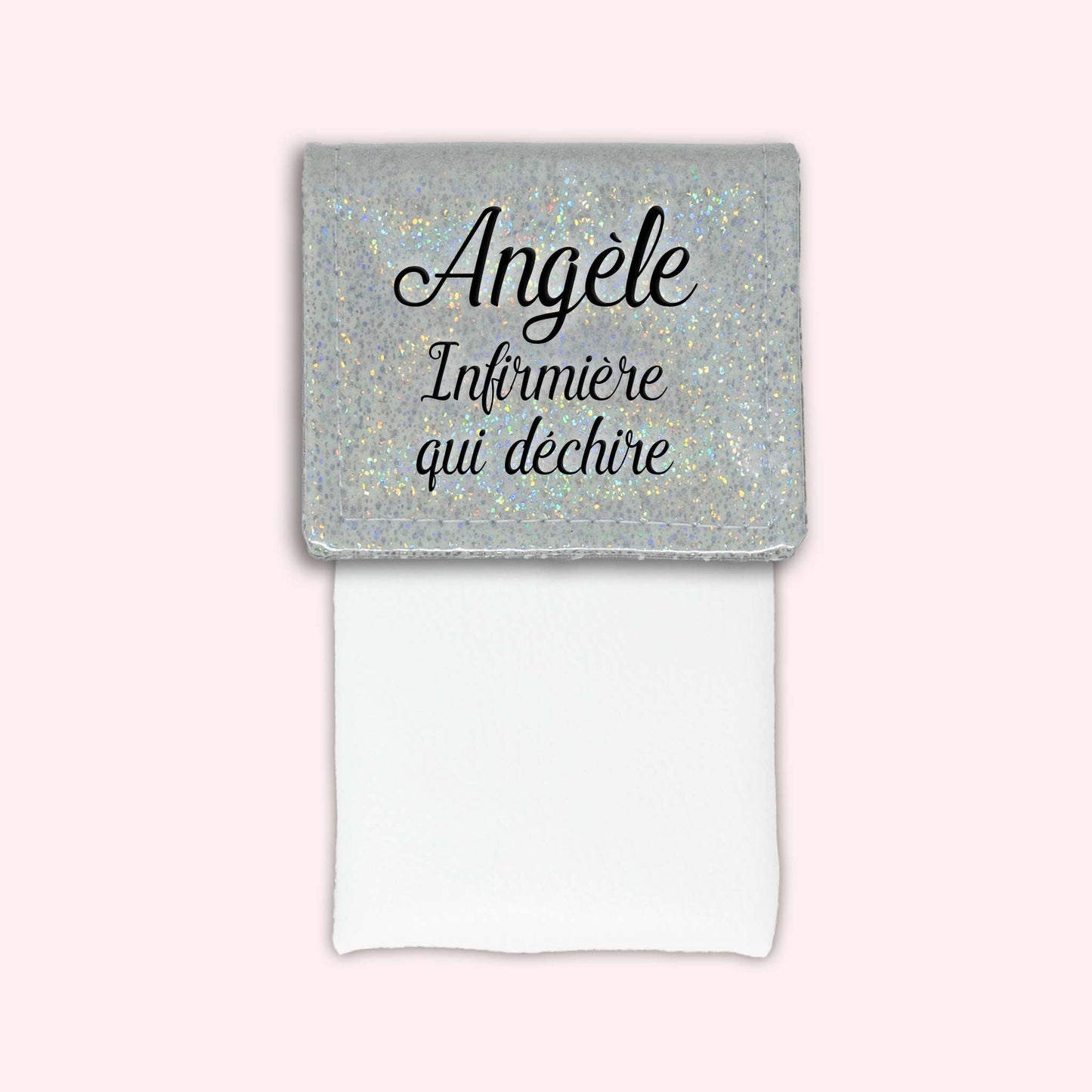 Misty White Disco Magnetic Pouch