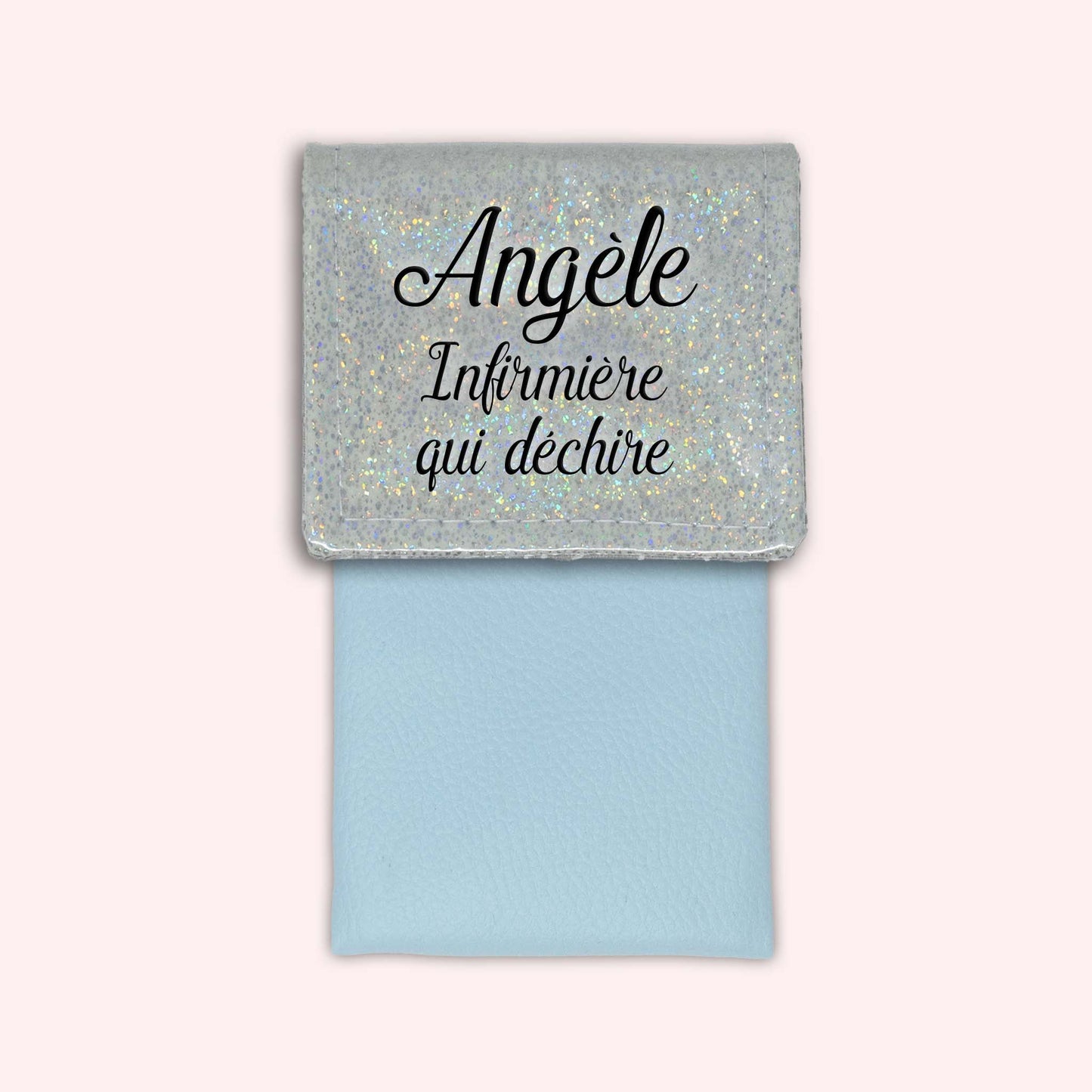 Misty White Disco Magnetic Pouch