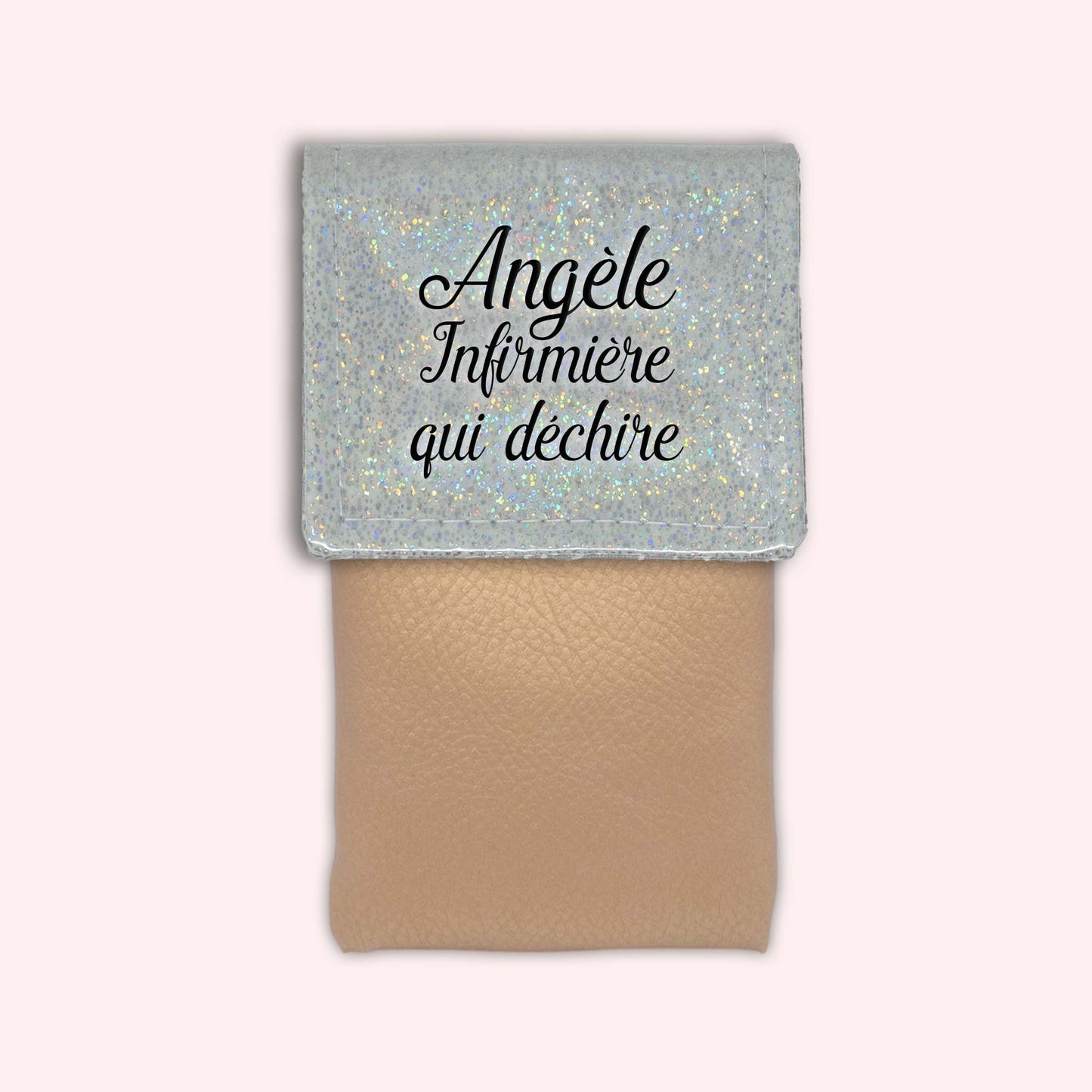 Misty White Disco Magnetic Pouch