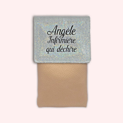 Misty White Disco Magnetic Pouch