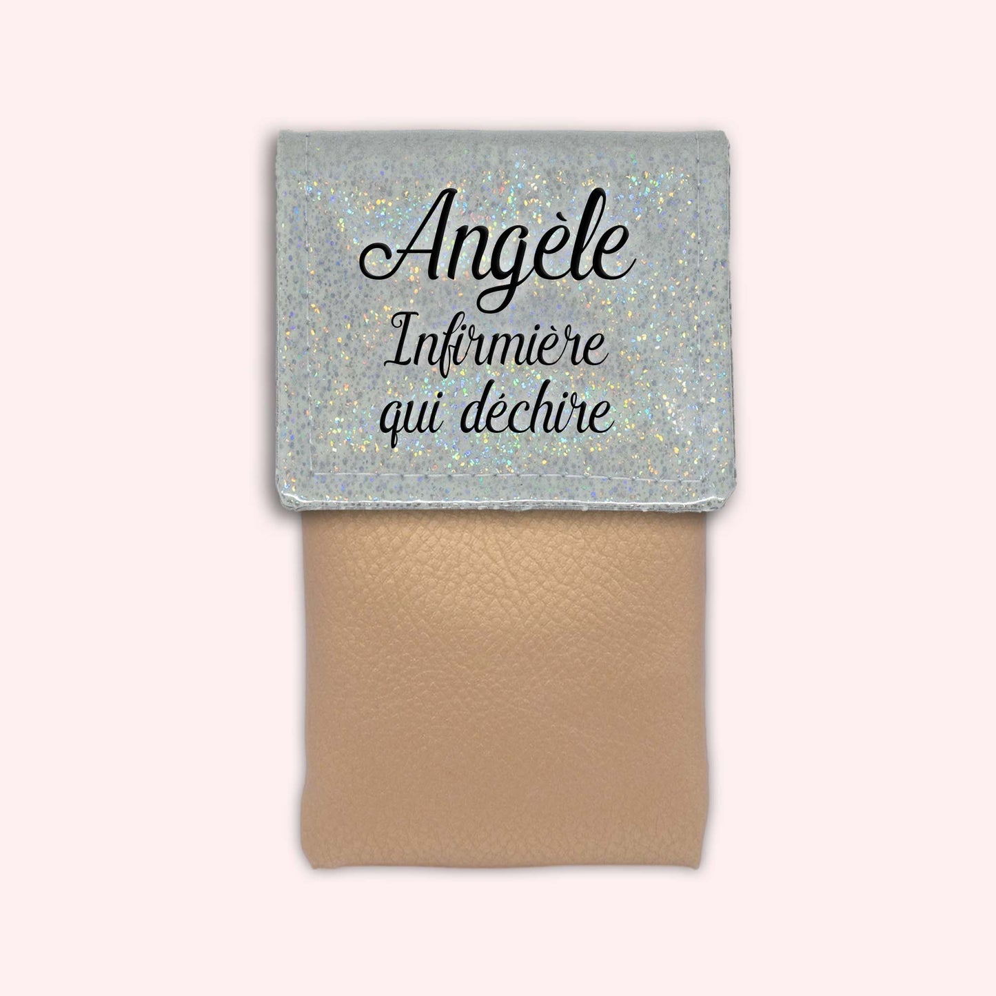 Misty White Disco Magnetic Pouch
