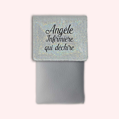 Misty White Disco Magnetic Pouch