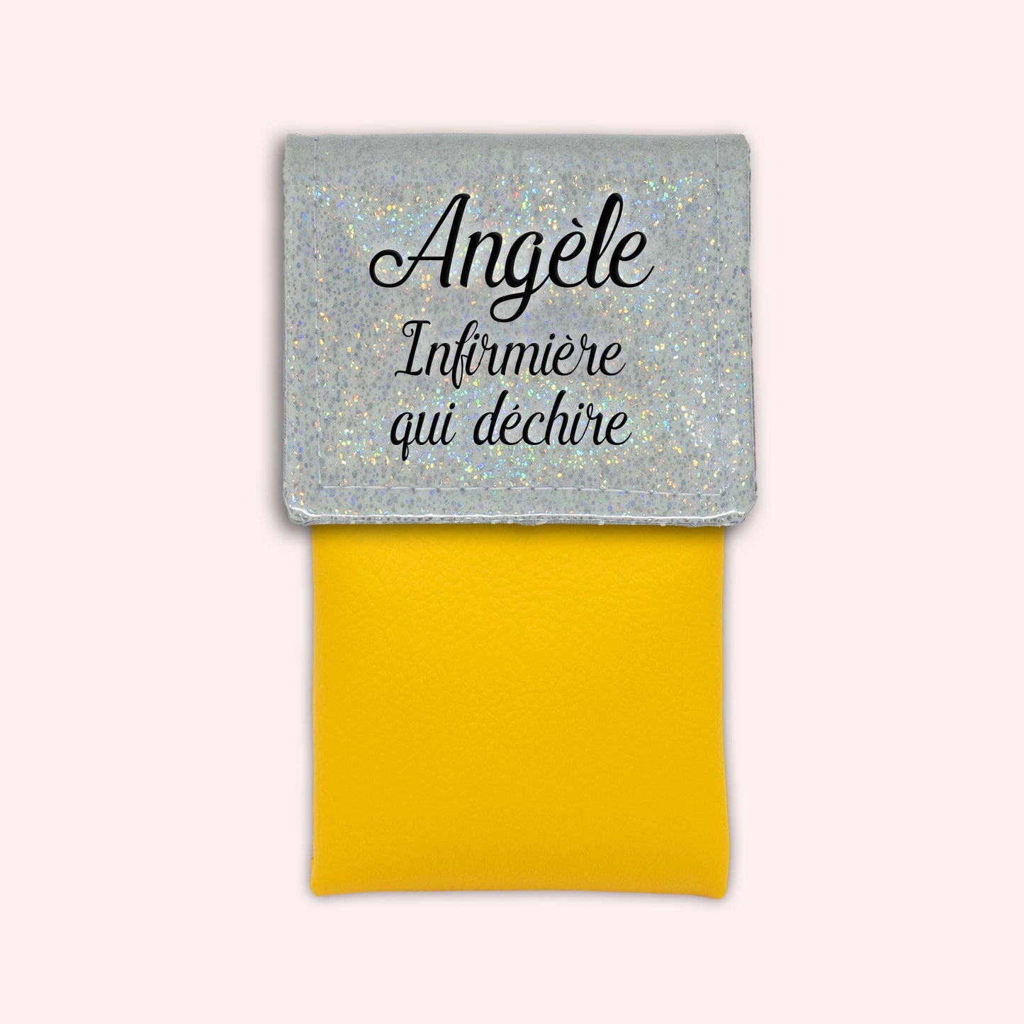 Misty White Disco Magnetic Pouch