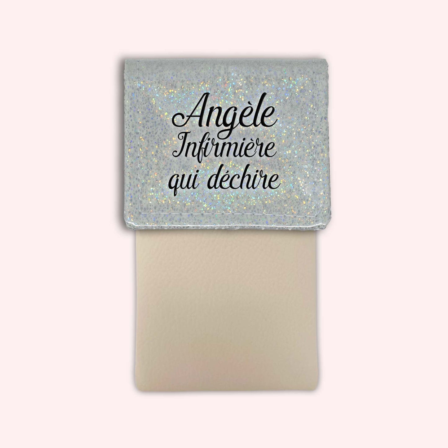 Misty White Disco Magnetic Pouch