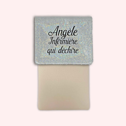 Misty White Disco Magnetic Pouch