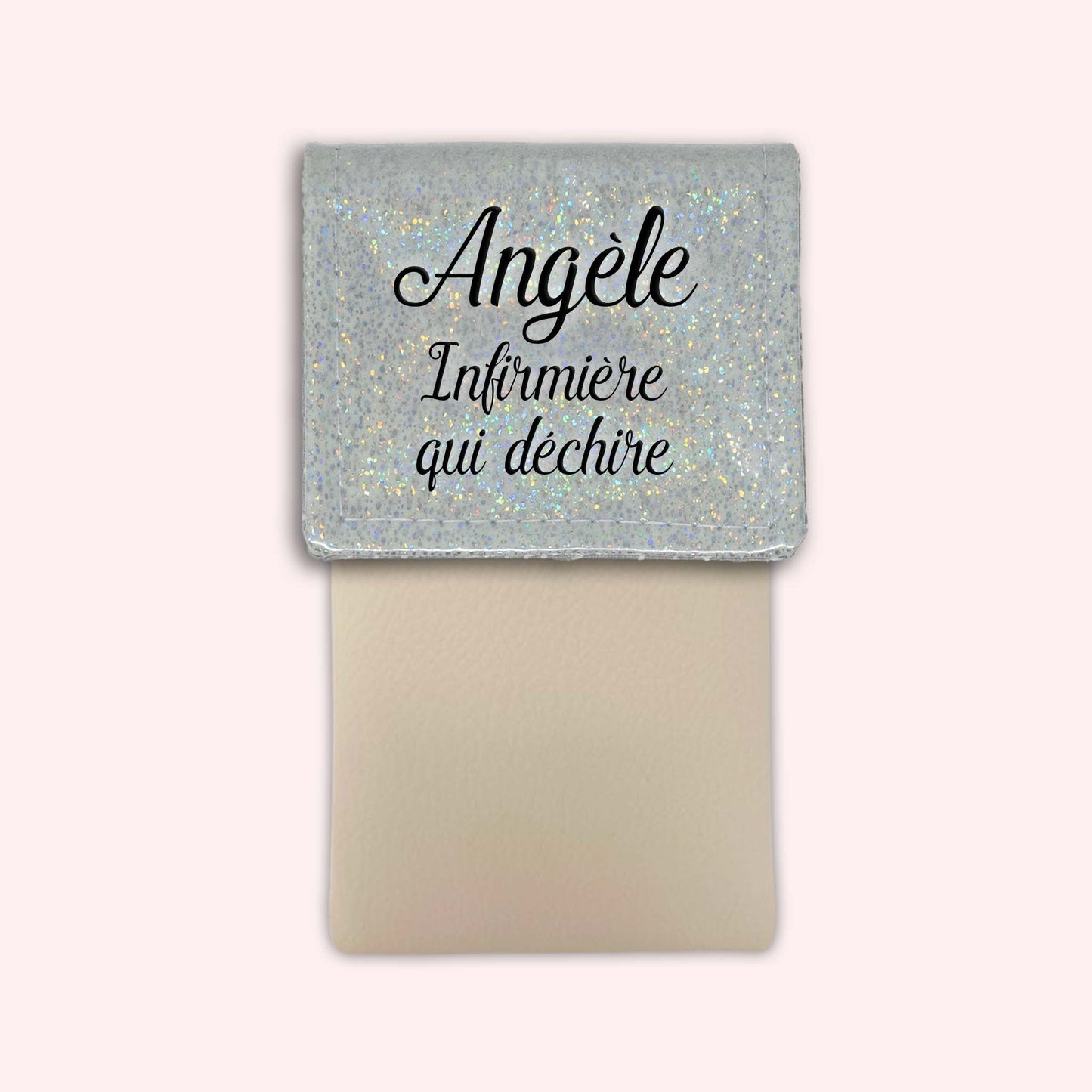 Misty White Disco Magnetic Pouch