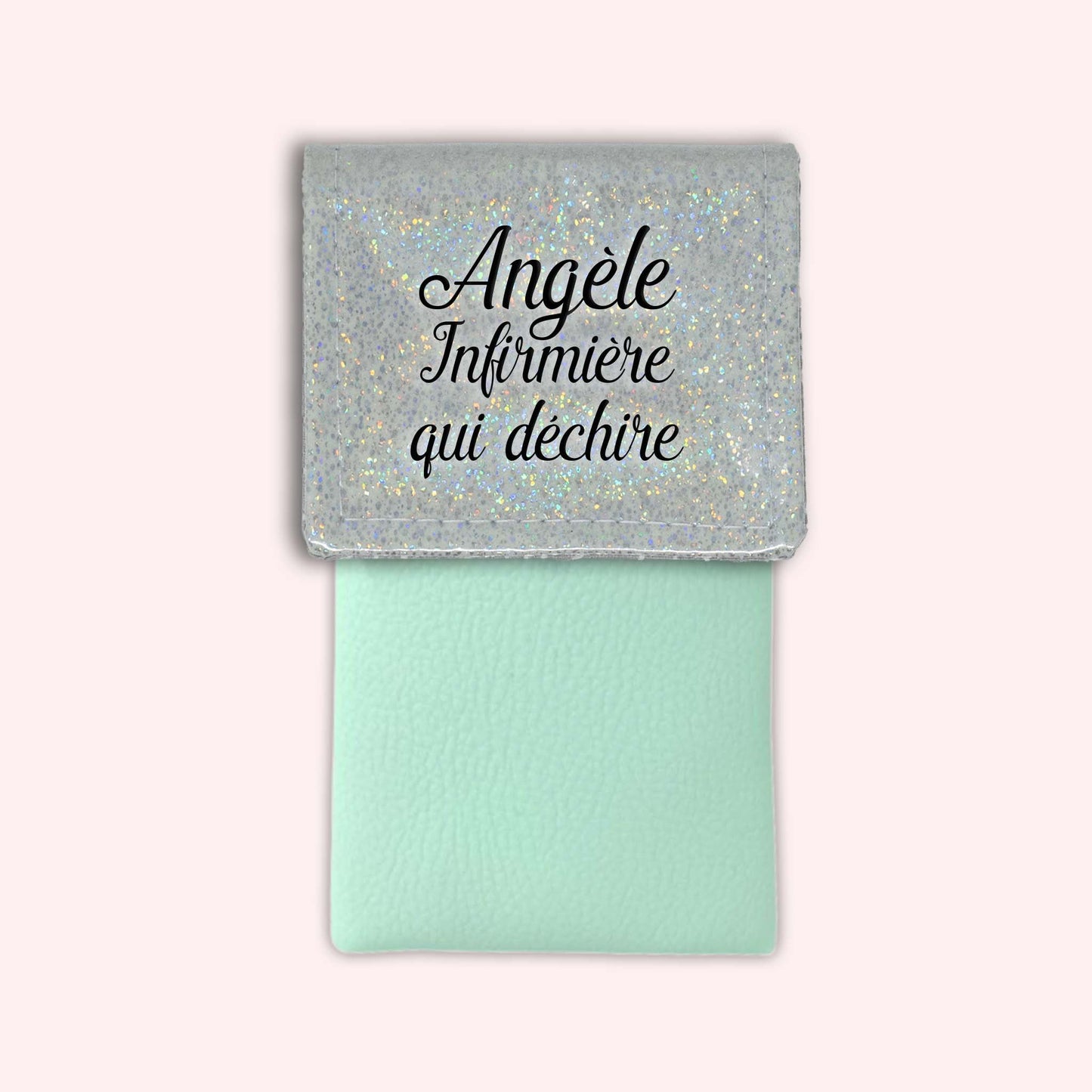 Misty White Disco Magnetic Pouch