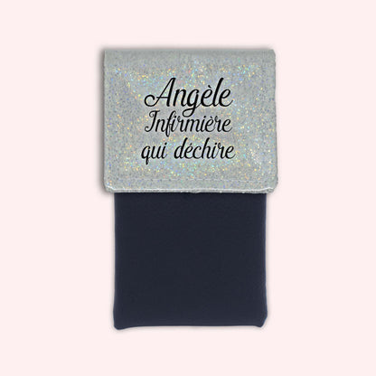 Misty White Disco Magnetic Pouch