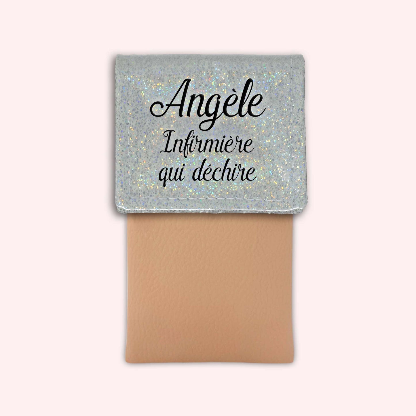 Misty White Disco Magnetic Pouch